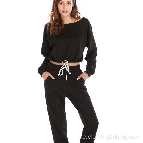 Langarm Sweatshirt und Joggerhose Trainingsanzug